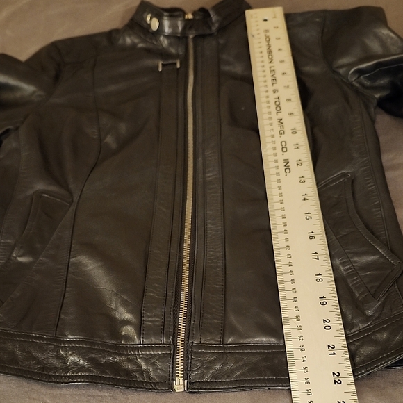 Le Château Black Leather Moto Jacket XS Silver Hardware Excellent Condition - Picture 14 of 16